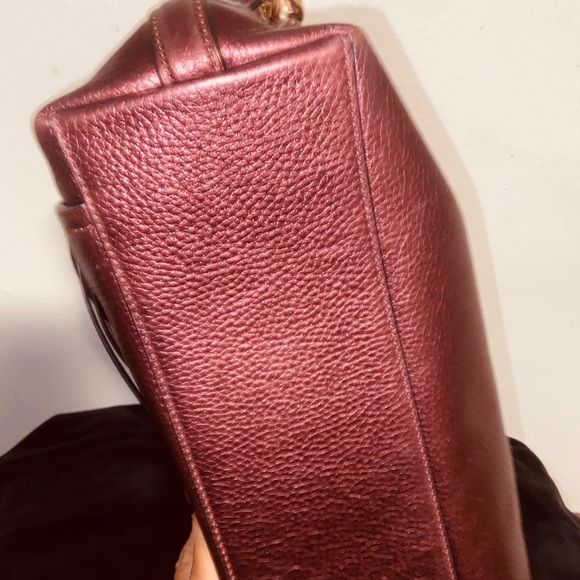 Coach Women's Deep Burgundy Leather Shoulder Bag - Picture 3 of 9